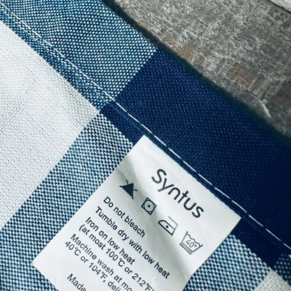 Farmhouse Navy Blue Plaid Checkered Table Runner